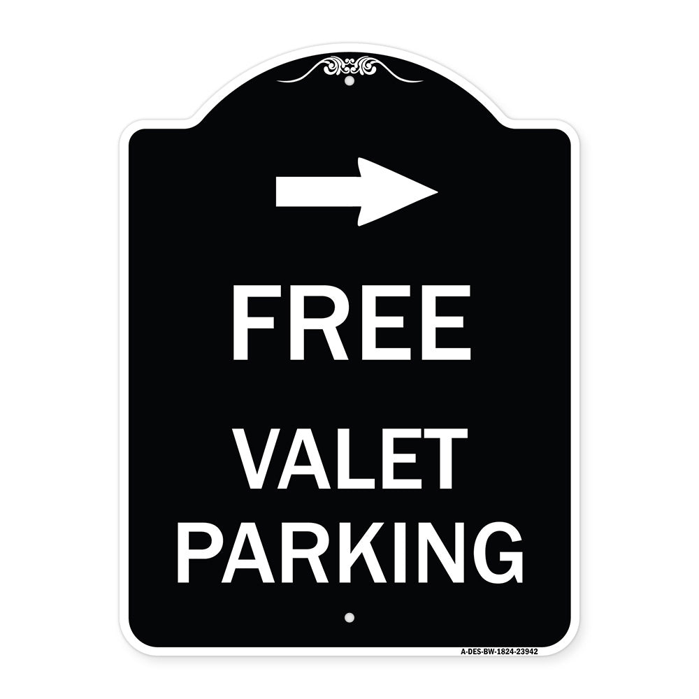 Free Valet Parking with Right Arrow