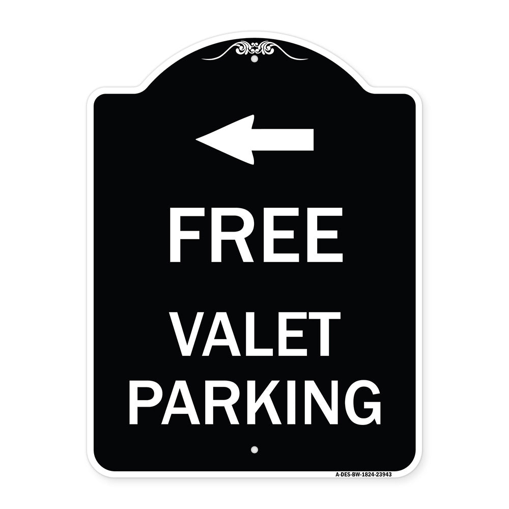 Free Valet Parking with Left Arrow