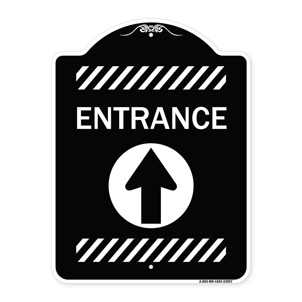 Flex Post Entrance with Straight Ahead Arrow Decal Only for Flex Paddle