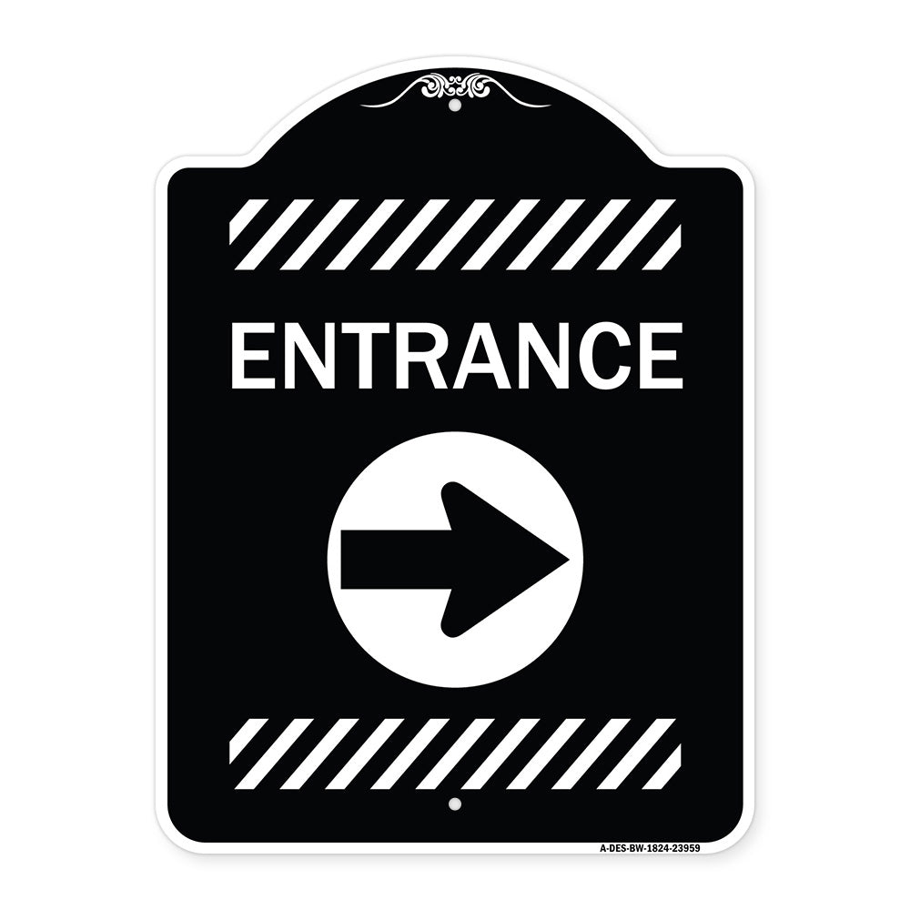 Flex Post Entrance with Right Arrow Decal Only for Flex Paddle