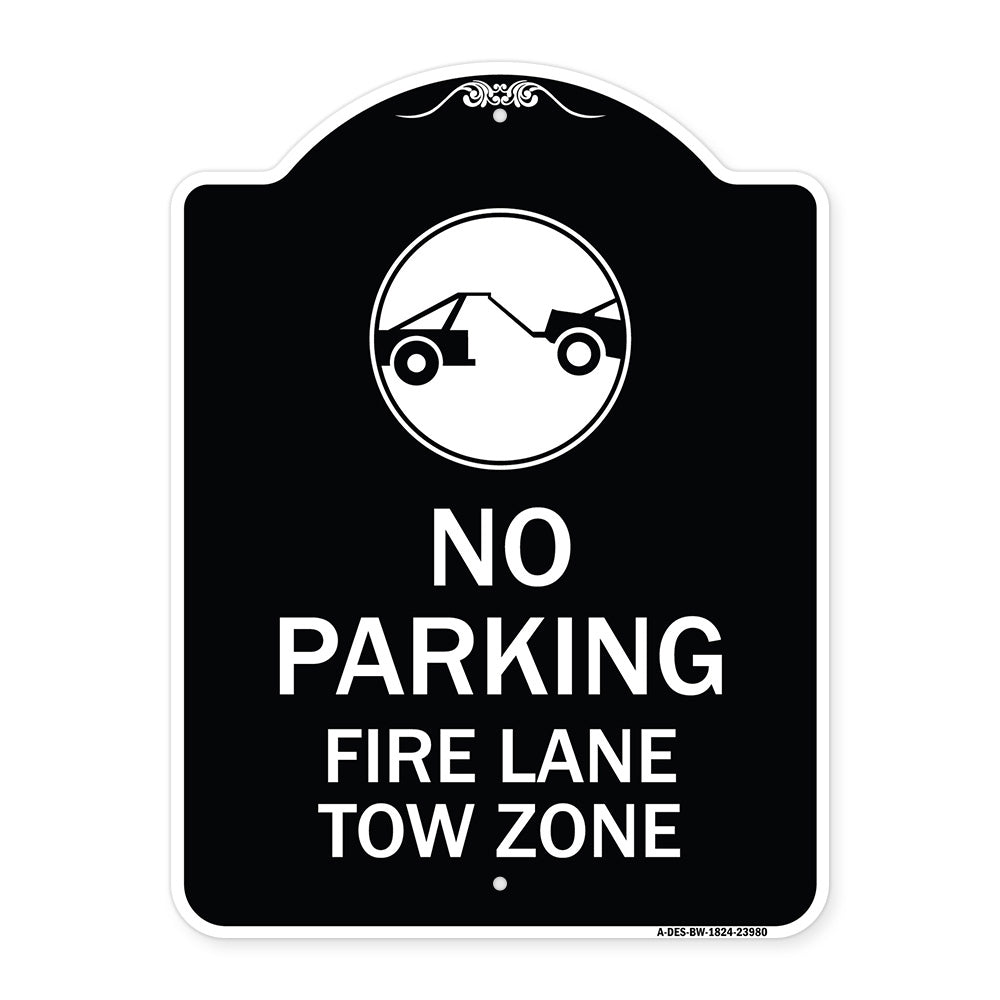 Fire Lane Tow Zone with Graphic