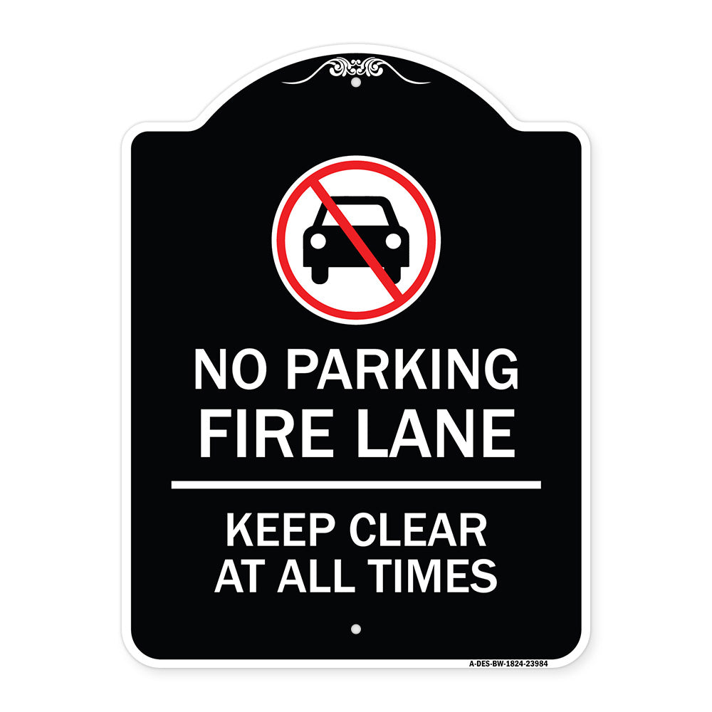 Fire Lane Keep Clear at All Times with Graphic