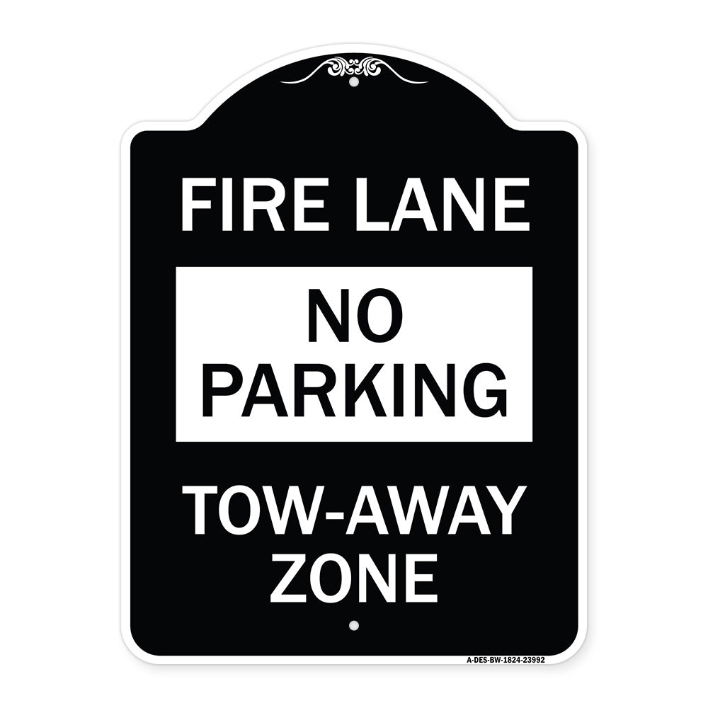 Fire Lane Sign No Parking Tow-Away Zone