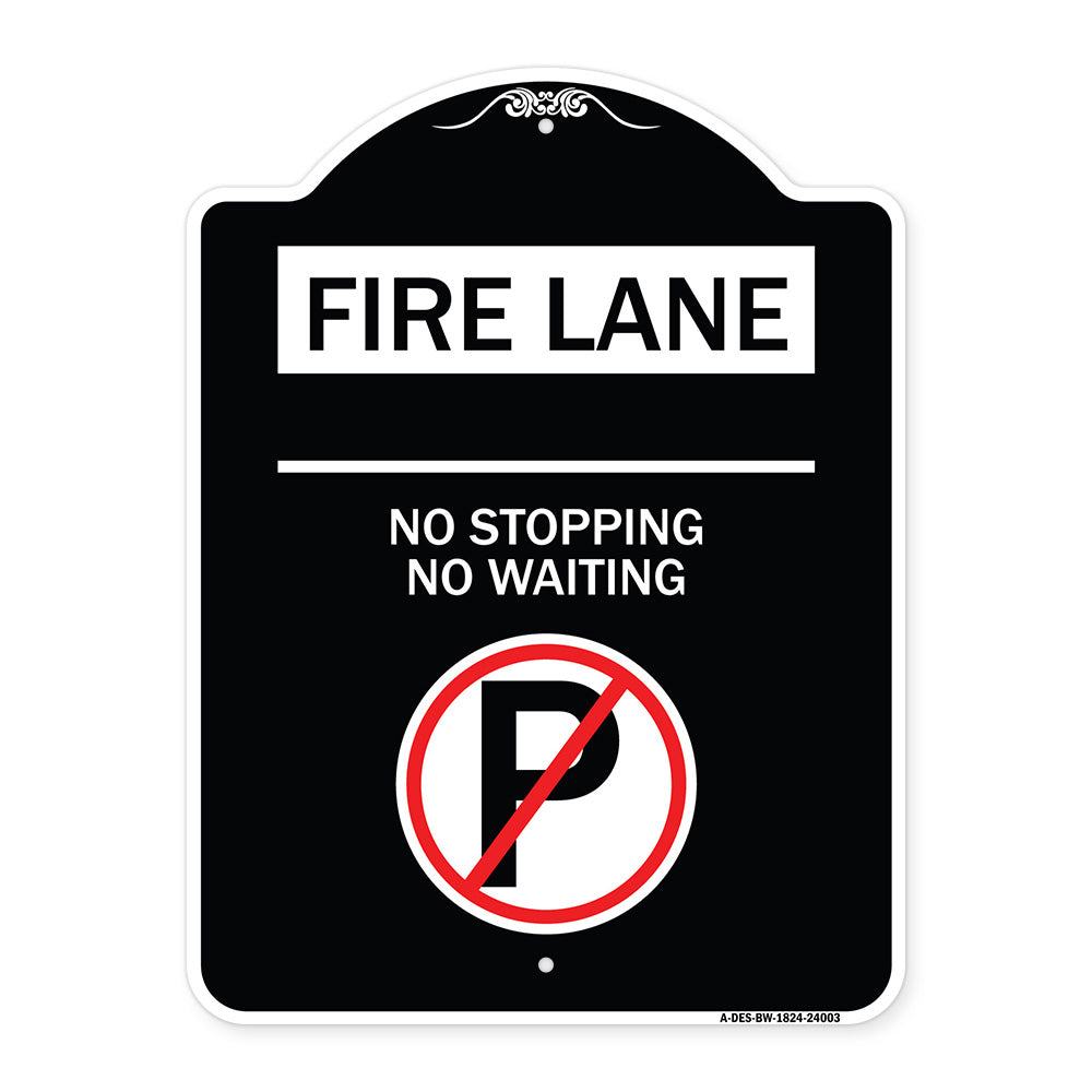 Fire Lane - No Parking No Waiting (With No Parking Symbol)