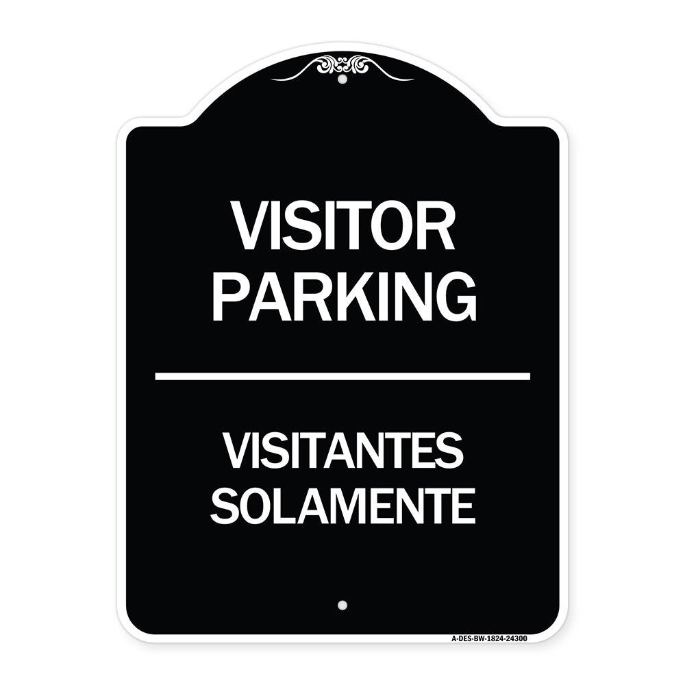 Bilingual Reserved Parking Sign Visitor Parking Visitantes Solamente