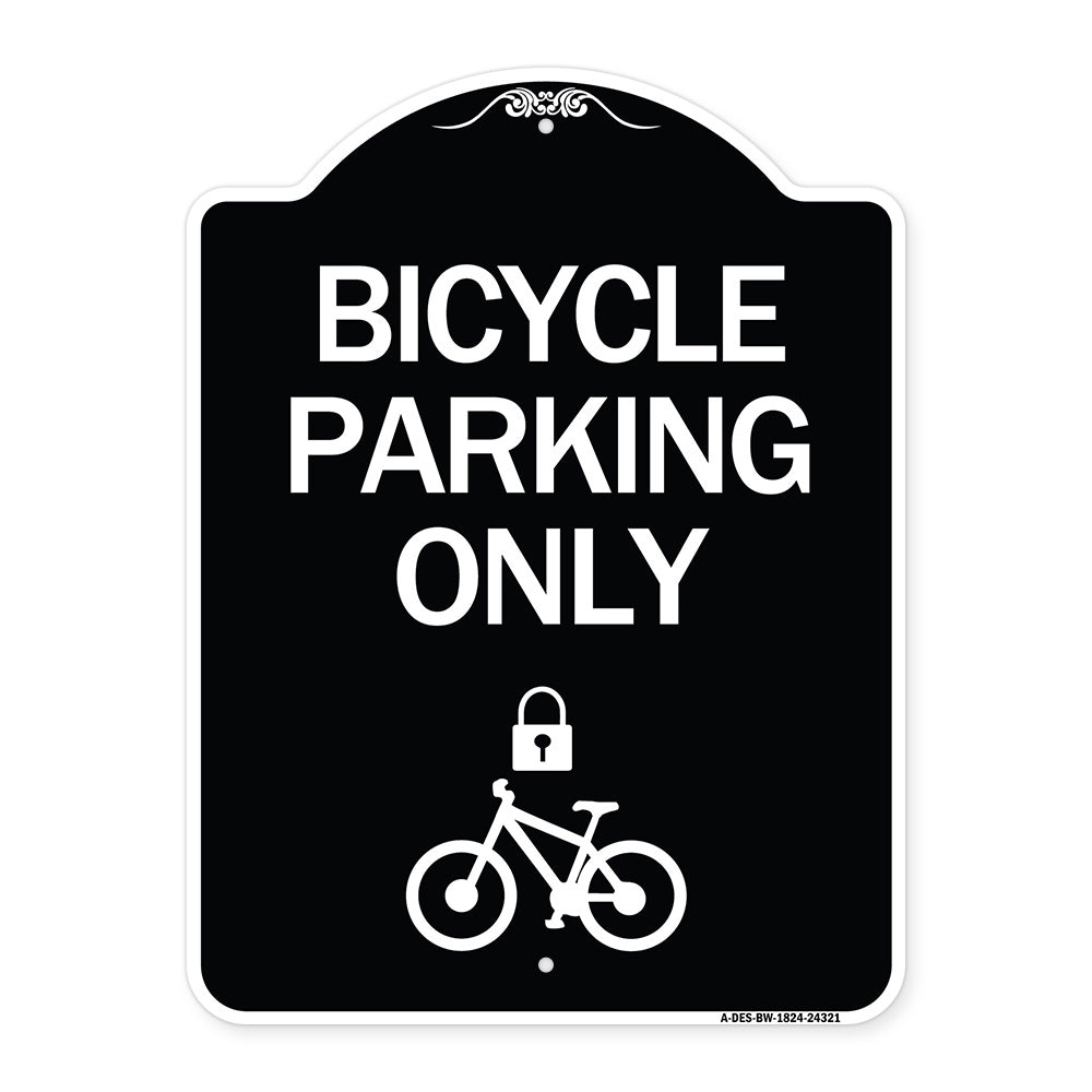 Bicycle Parking Only (With Cycle and Lock Symbol