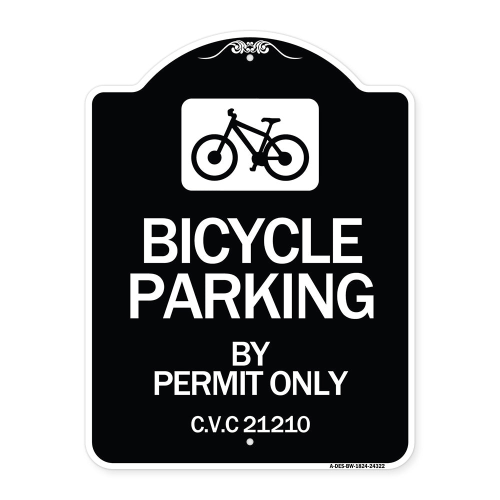 Bicycle Parking by Permit Only C.V.S. 21210 (With Bicycle Graphic)