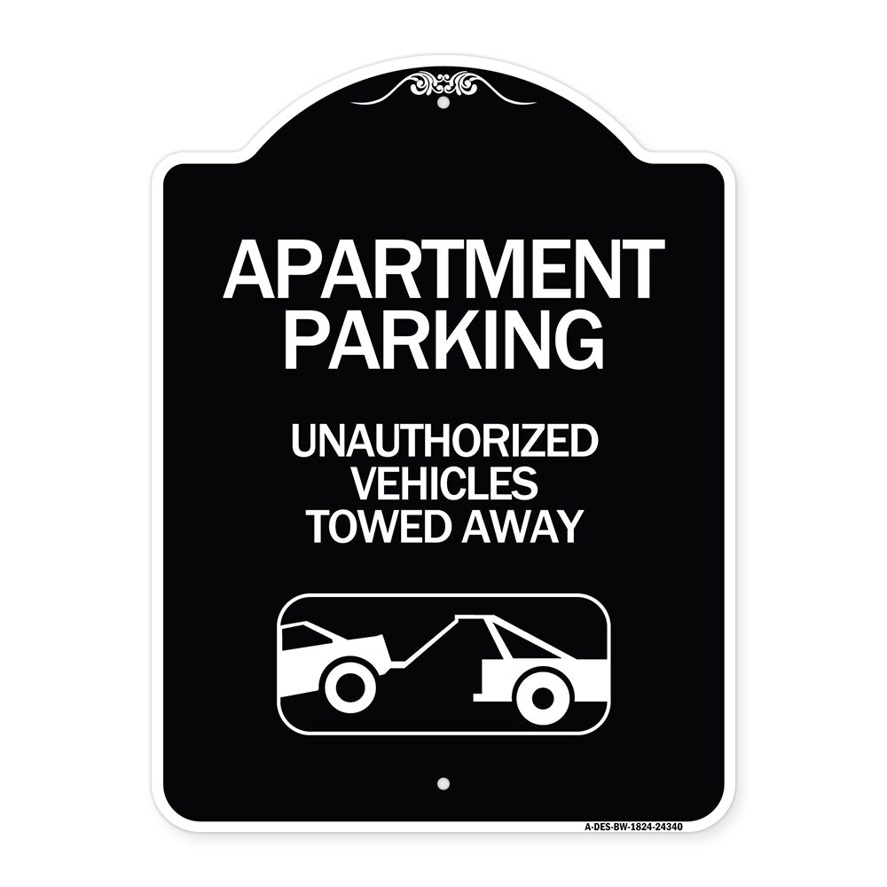 Apartment Parking - Unauthorized Vehicles Towed Away (With Car Tow Graphic)