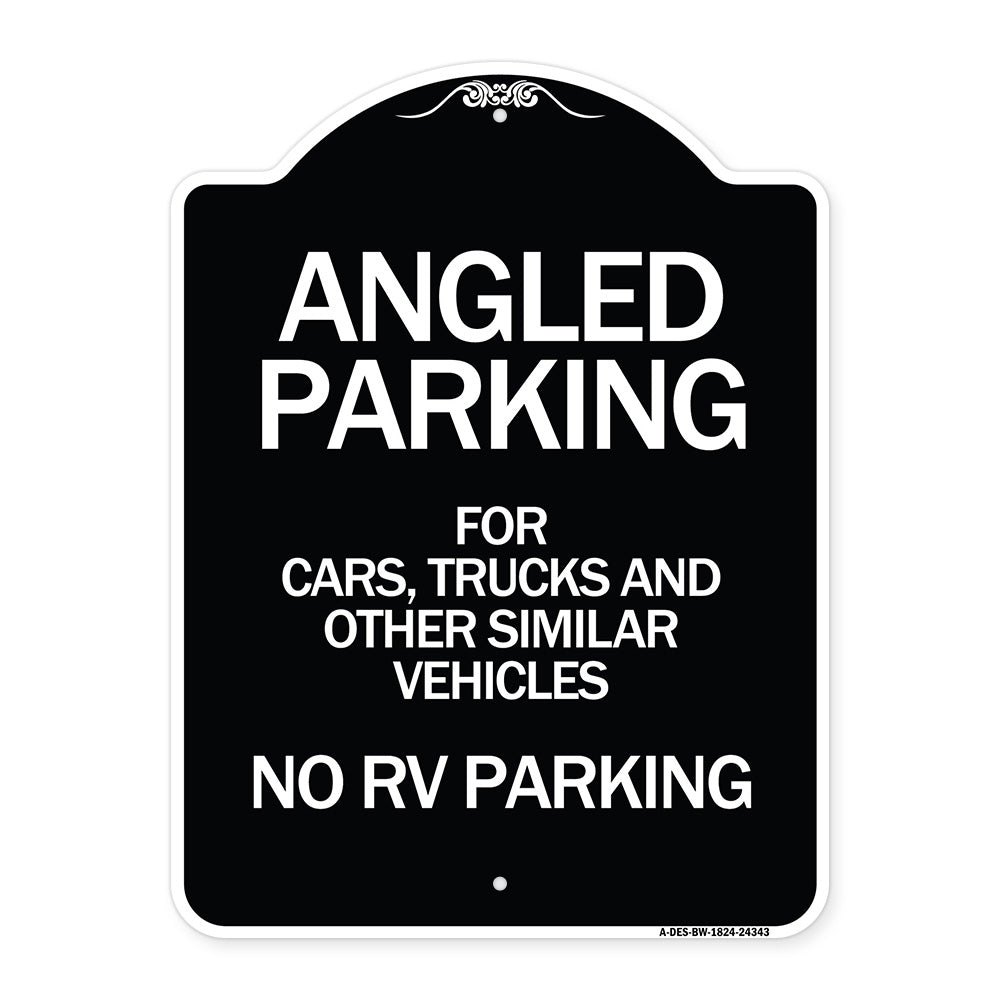 Angled Parking for Cars Trucks and Similar Vehicles - No RV Parking