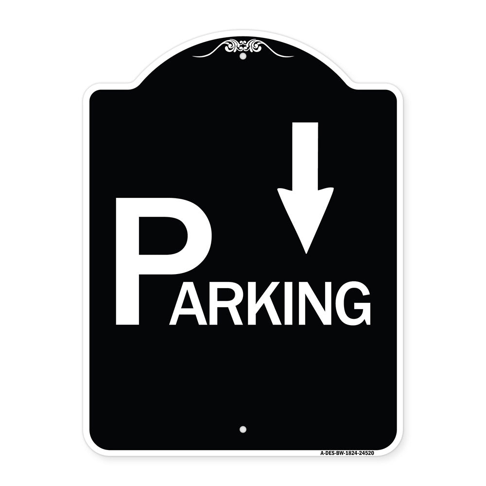 Parking with Arrow Pointing Down