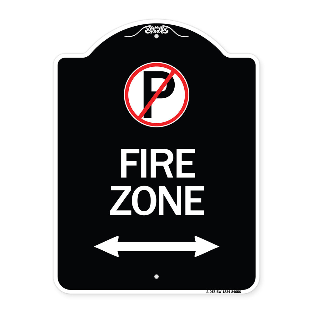 (No Parking Symbol and Arrow Pointing Left and Right)