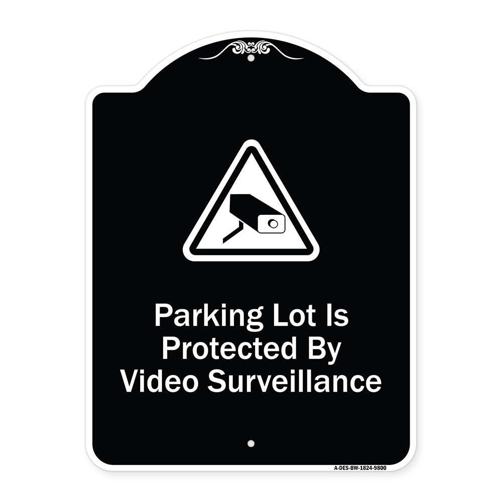 Parking Lot Is Protected By Video Surveillance With Caution Graphic
