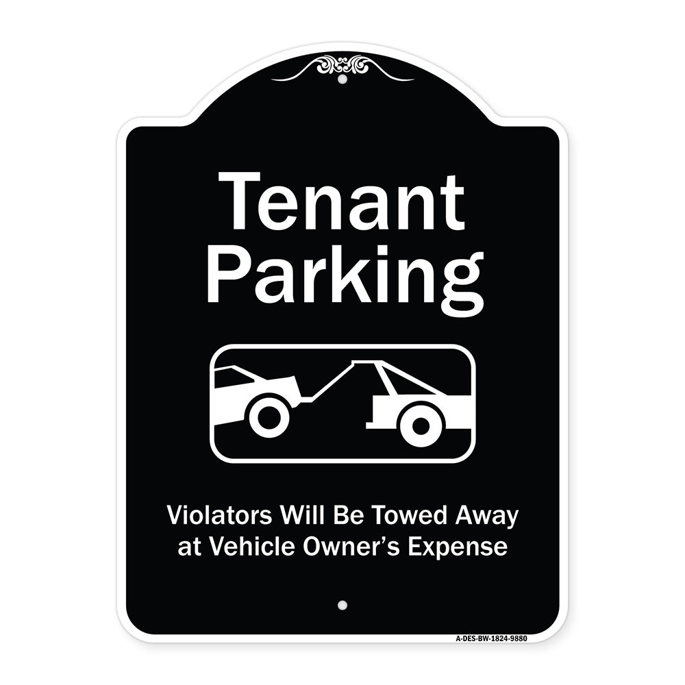 Tenant Parking, Violators Towed Away With Graphic