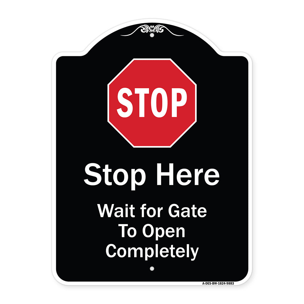 Stop, Wait For Gate To Open Completely With Symbol