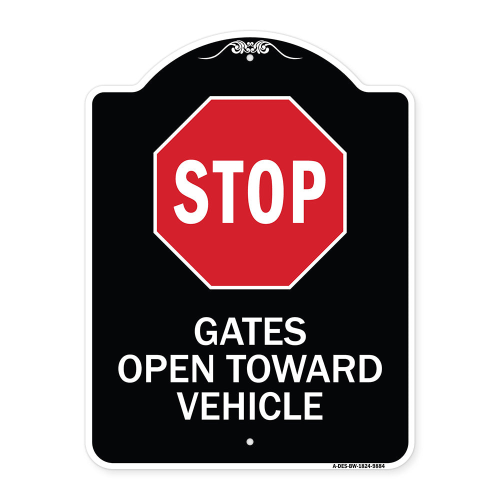 Stop, Gates Open Toward Vehicle