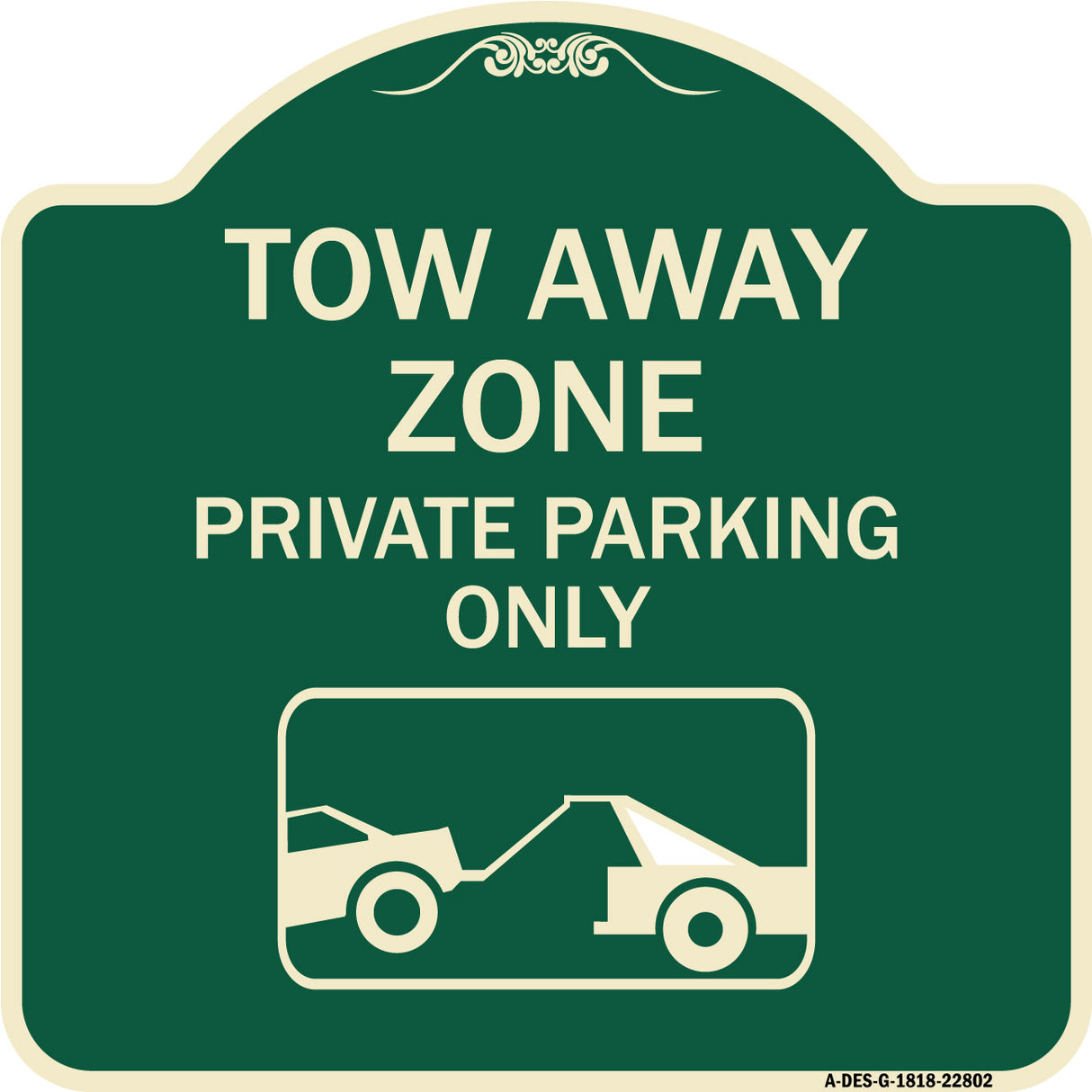 Tow Away Zone - Private Parking Only (With Car Towing Symbol)