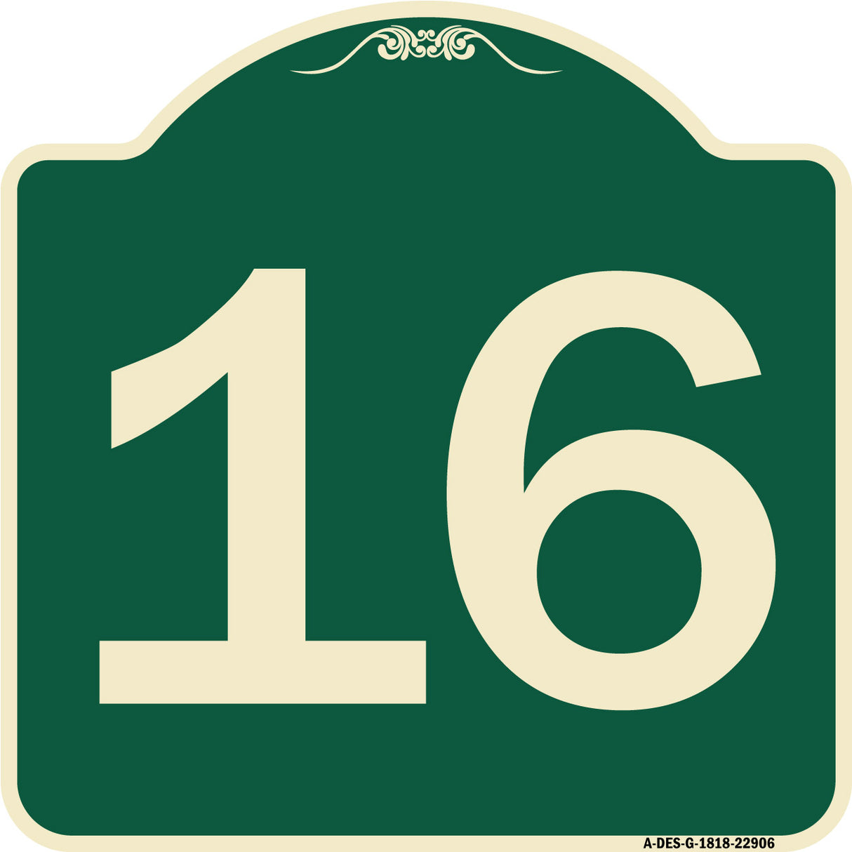 Sign with Number '16