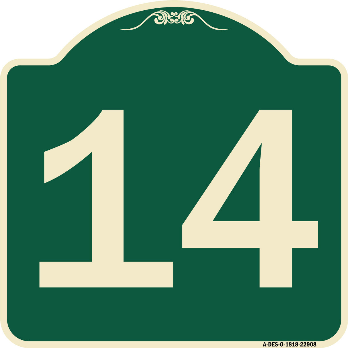 Sign with Number '14