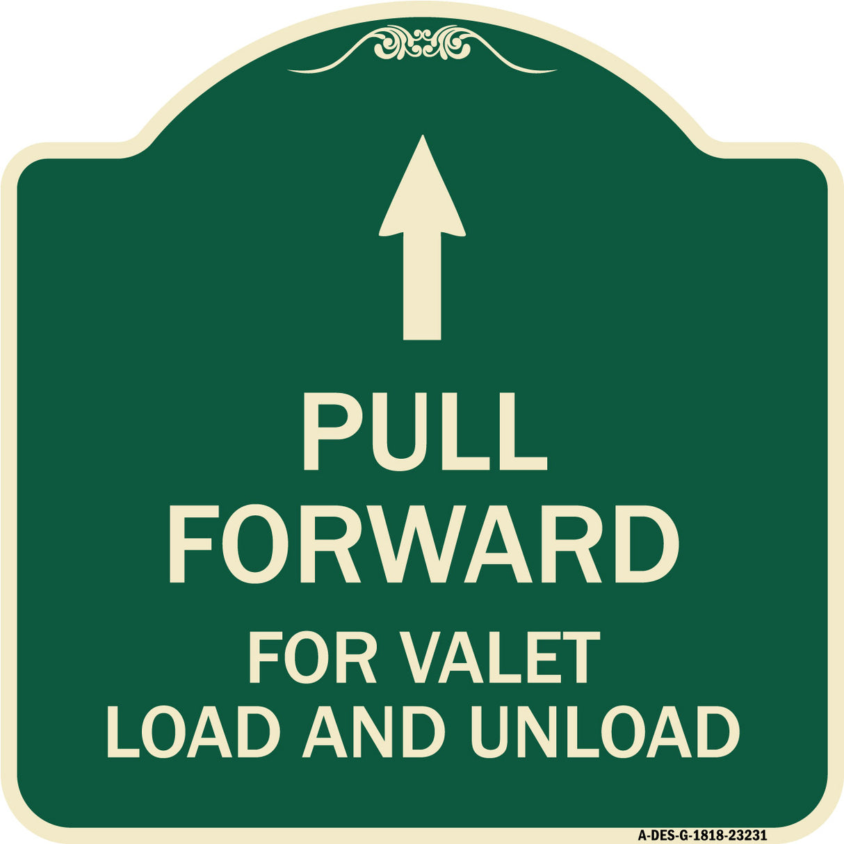 Pull Forward for Valet Load and Unload (With Up Arrow)