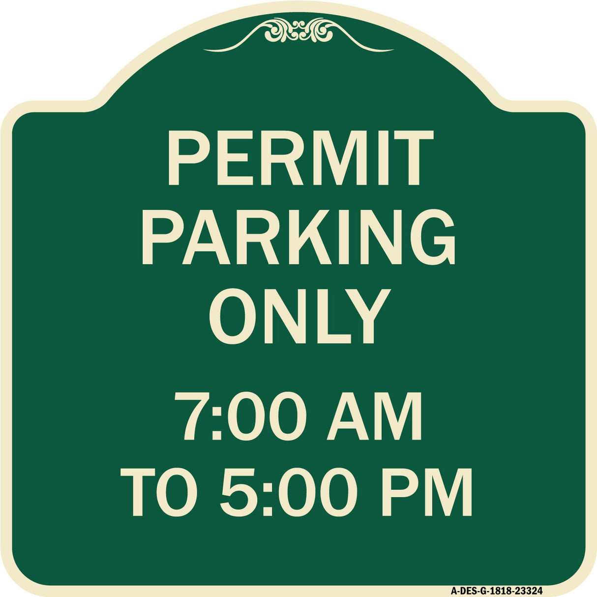Permit Parking Only 7-00 Am to 5-00 Pm