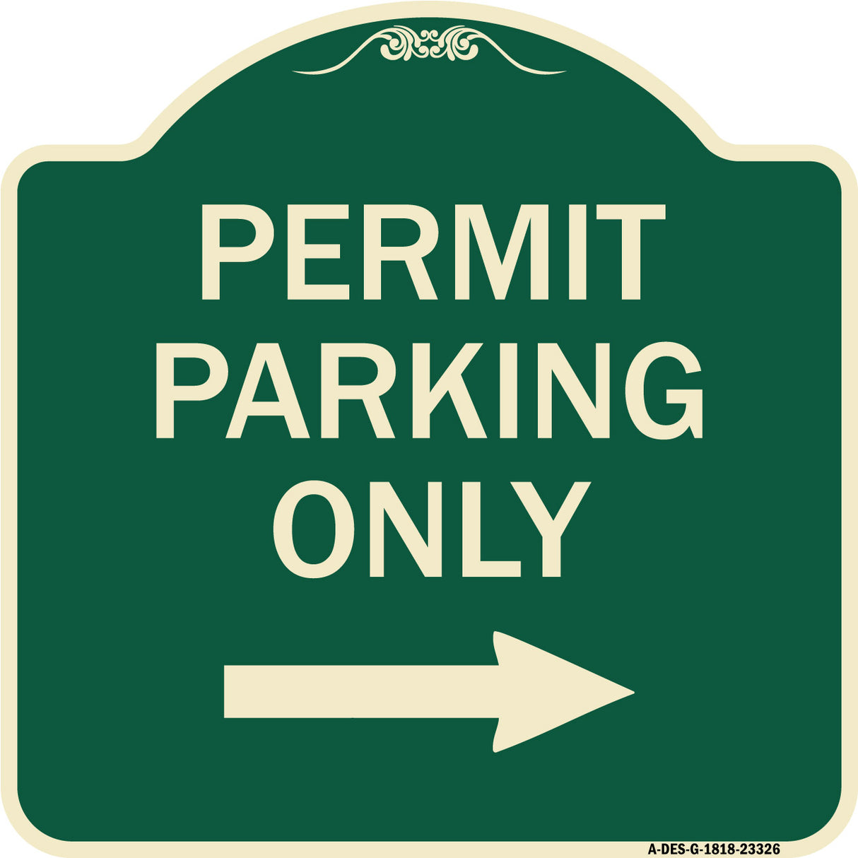 Permit Parking Only (With Right Arrow)