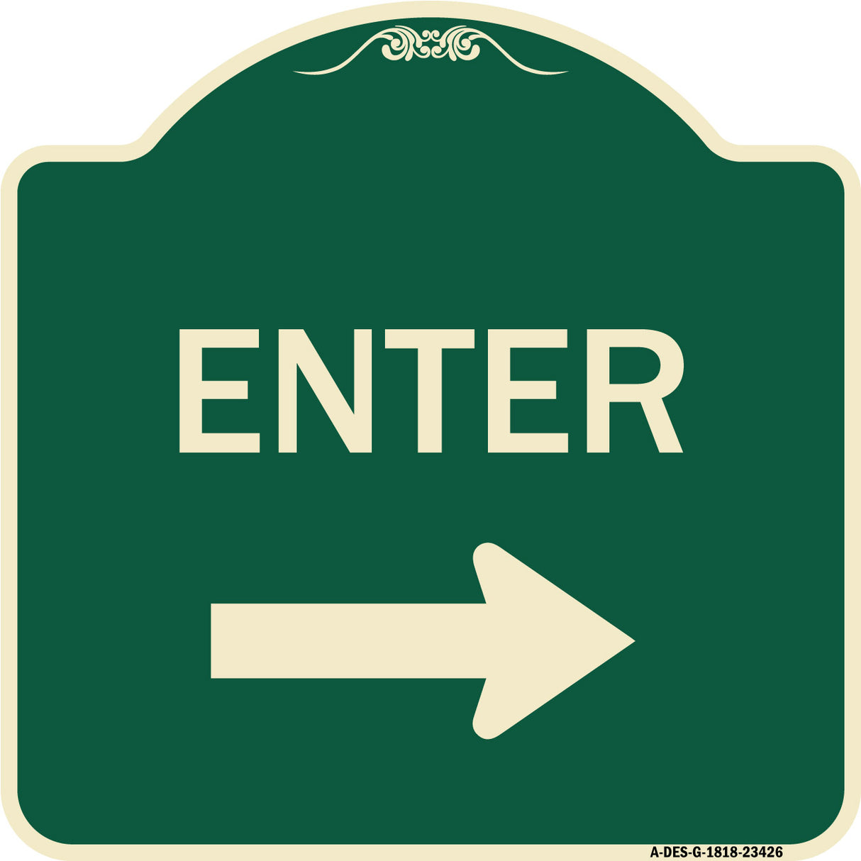 Parking Lot Sign Enter Sign (Right Arrow)