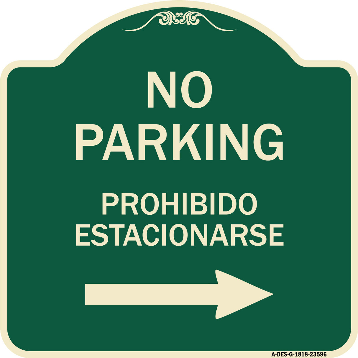 No Parking Prohibido Estacionarse (With Left Arrow)