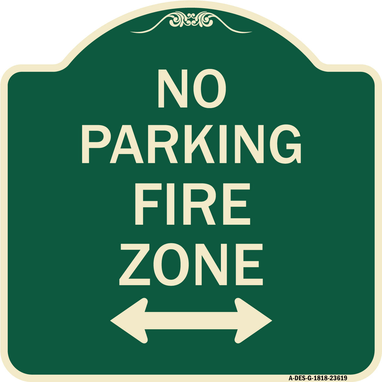 No Parking Fire Zone with Bidirectional Arrow