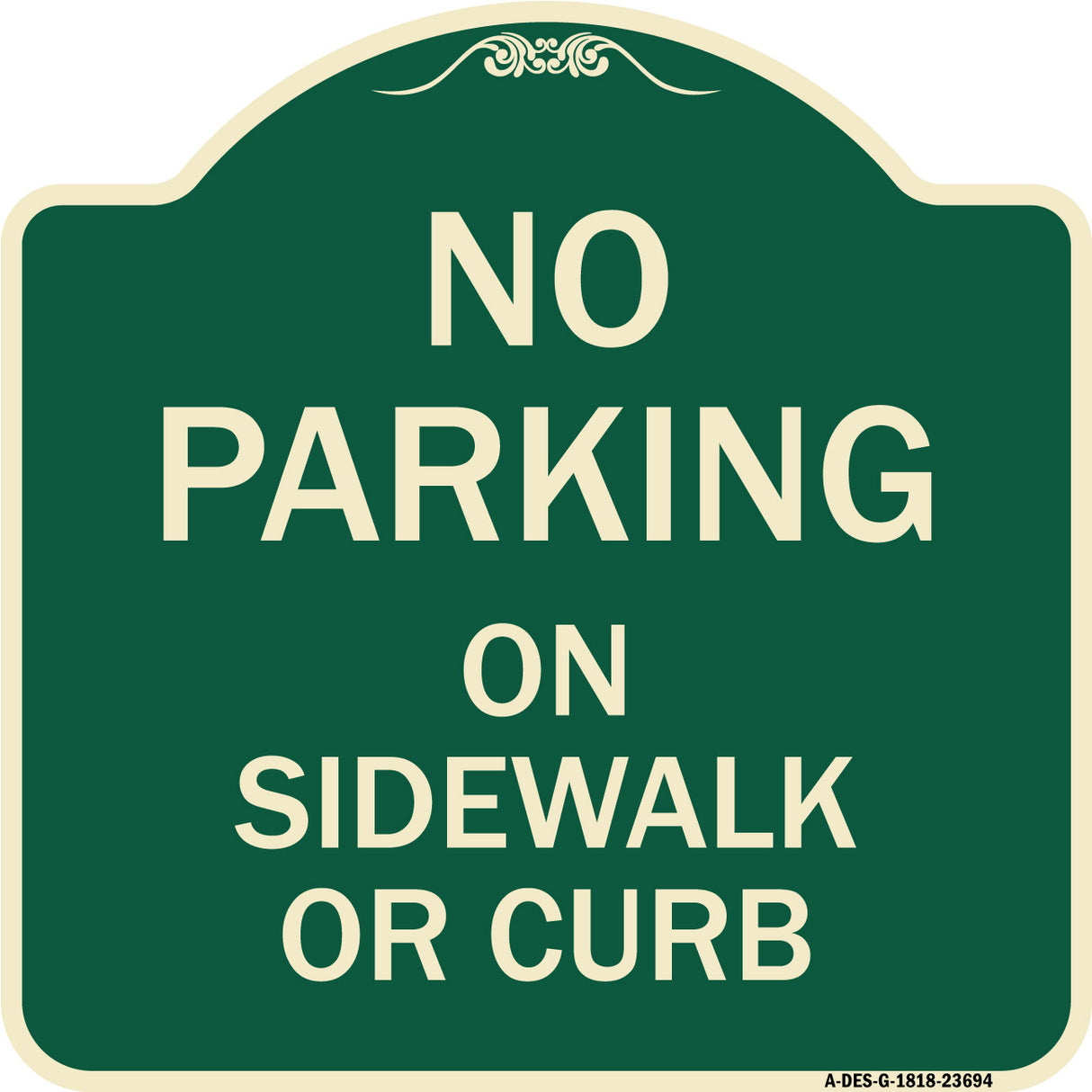 No Parking on Sidewalk or Curb