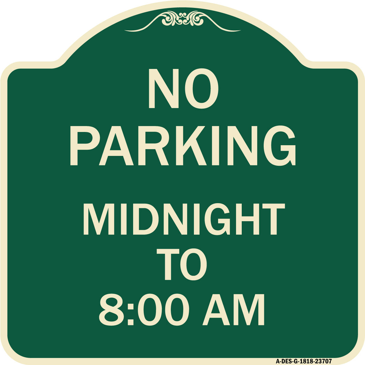 No Parking Midnight to 8:00 Am