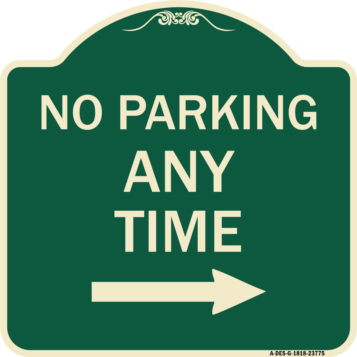 No Parking Anytime with Right Arrow