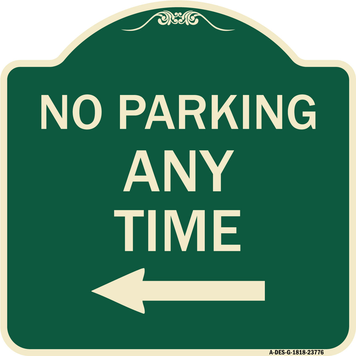 No Parking Anytime with Left Arrow