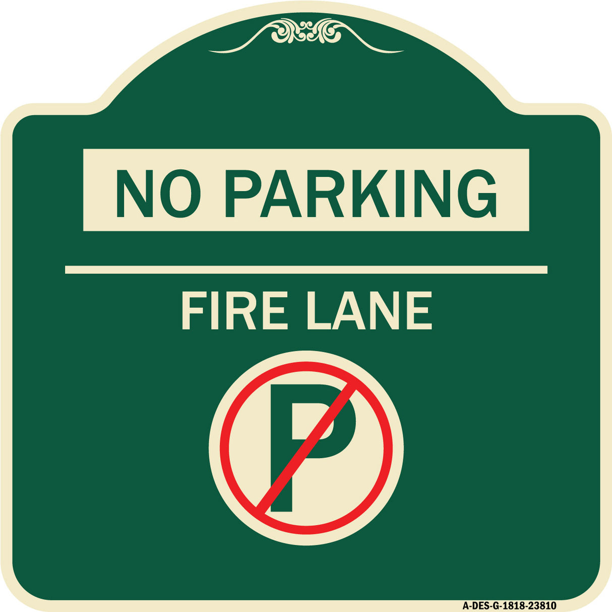 No Parking - Fire Lane (With No Parking Symbol)