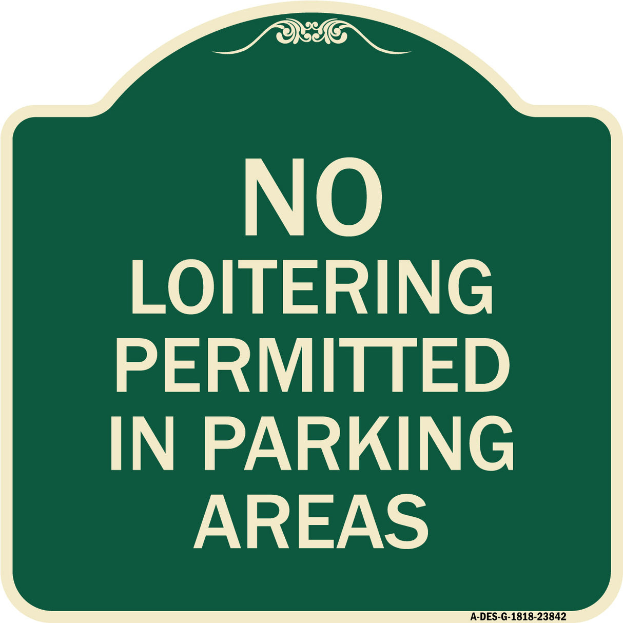 No Loitering Permitted in Parking Areas