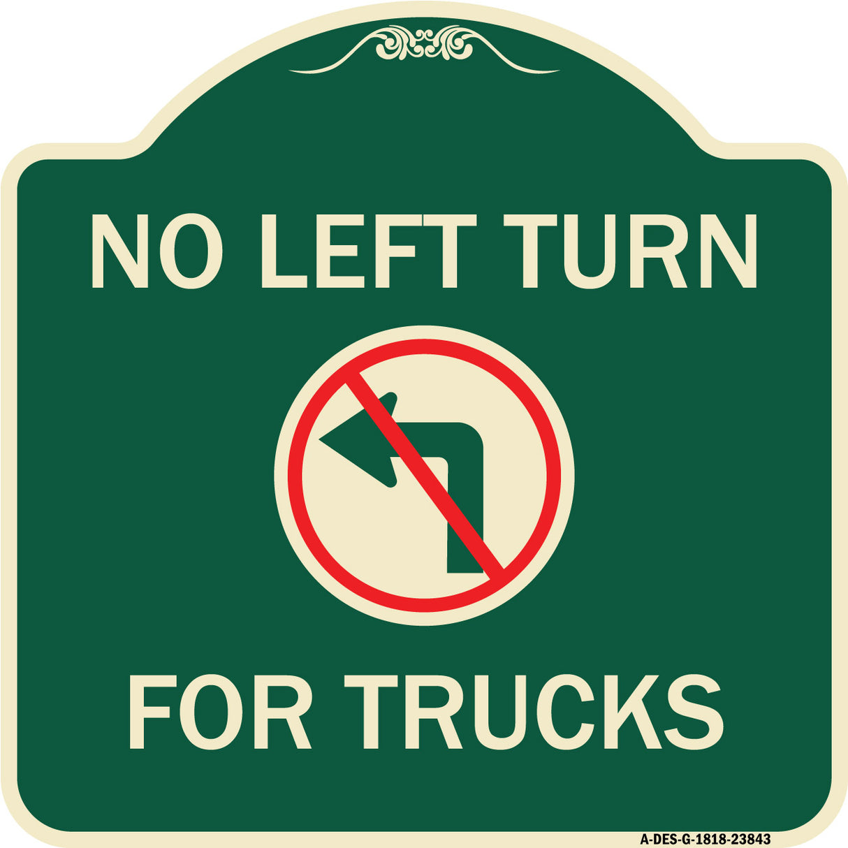 No Left Turn for Trucks with Graphic