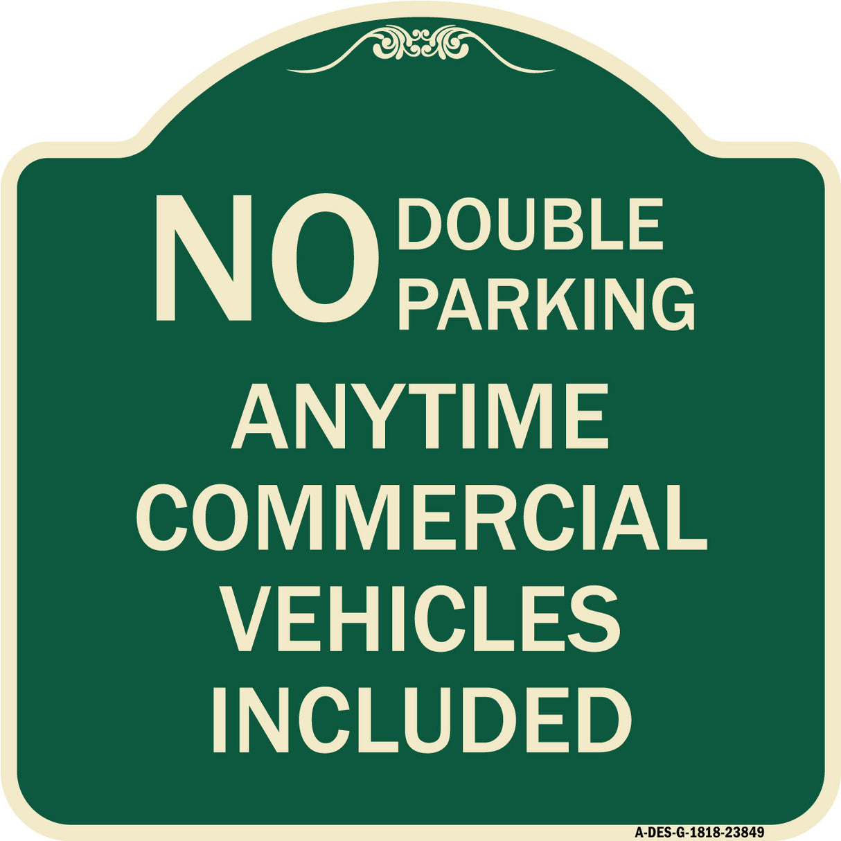No Double Parking Anytime Commercial Vehicles Included