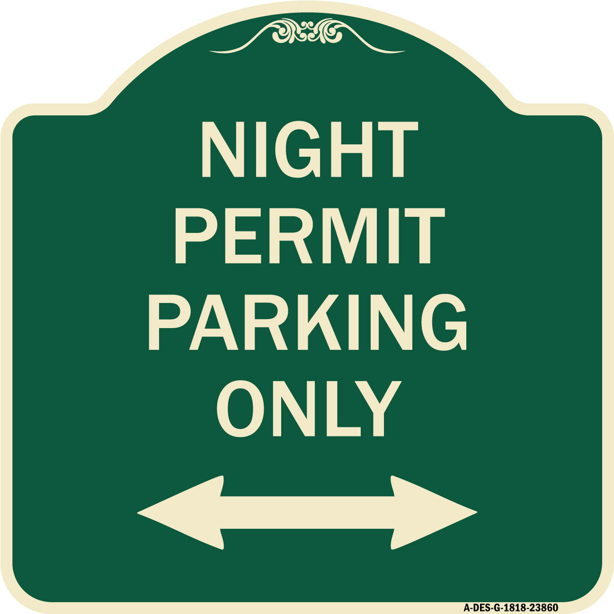 Night Permit Parking Only (With Bi-Directional Arrow)