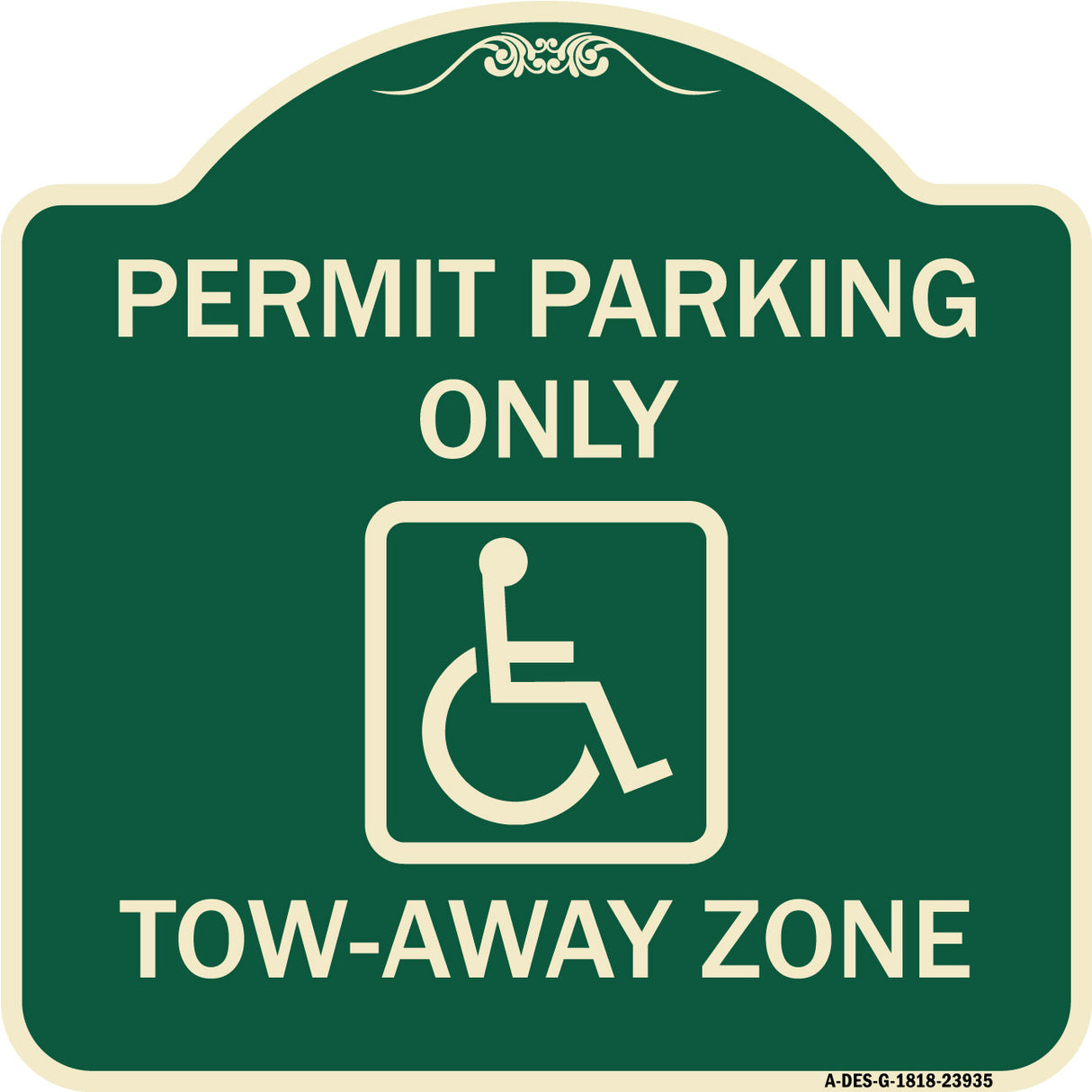 Georgia ADA Handicapped Parking Sign Accessible Permit Parking Only Tow-Away Zone with Symbol