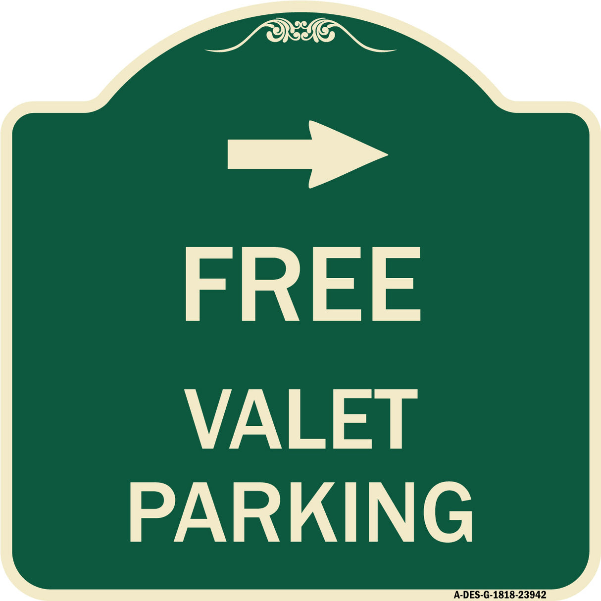 Free Valet Parking with Right Arrow