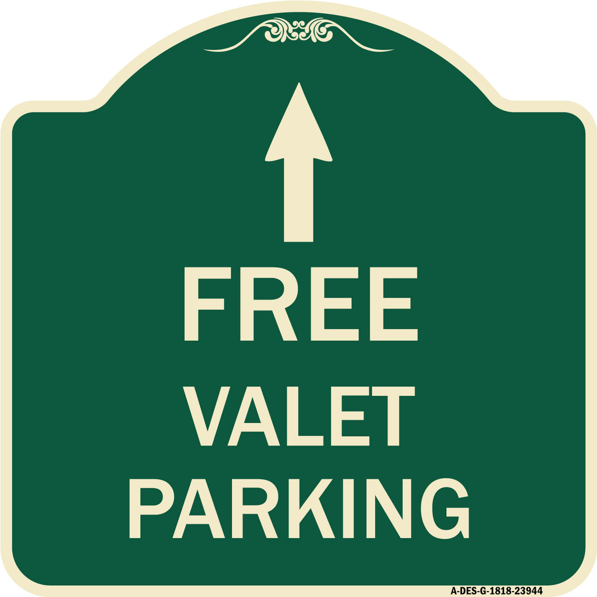 Free Valet Parking with Ahead Arrow