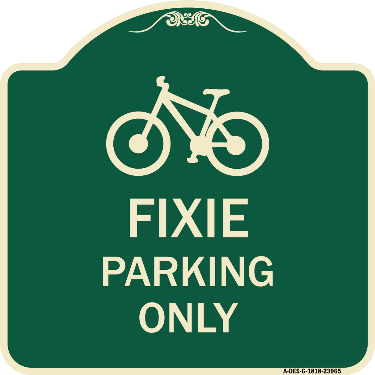 Fixie Parking Only Sign
