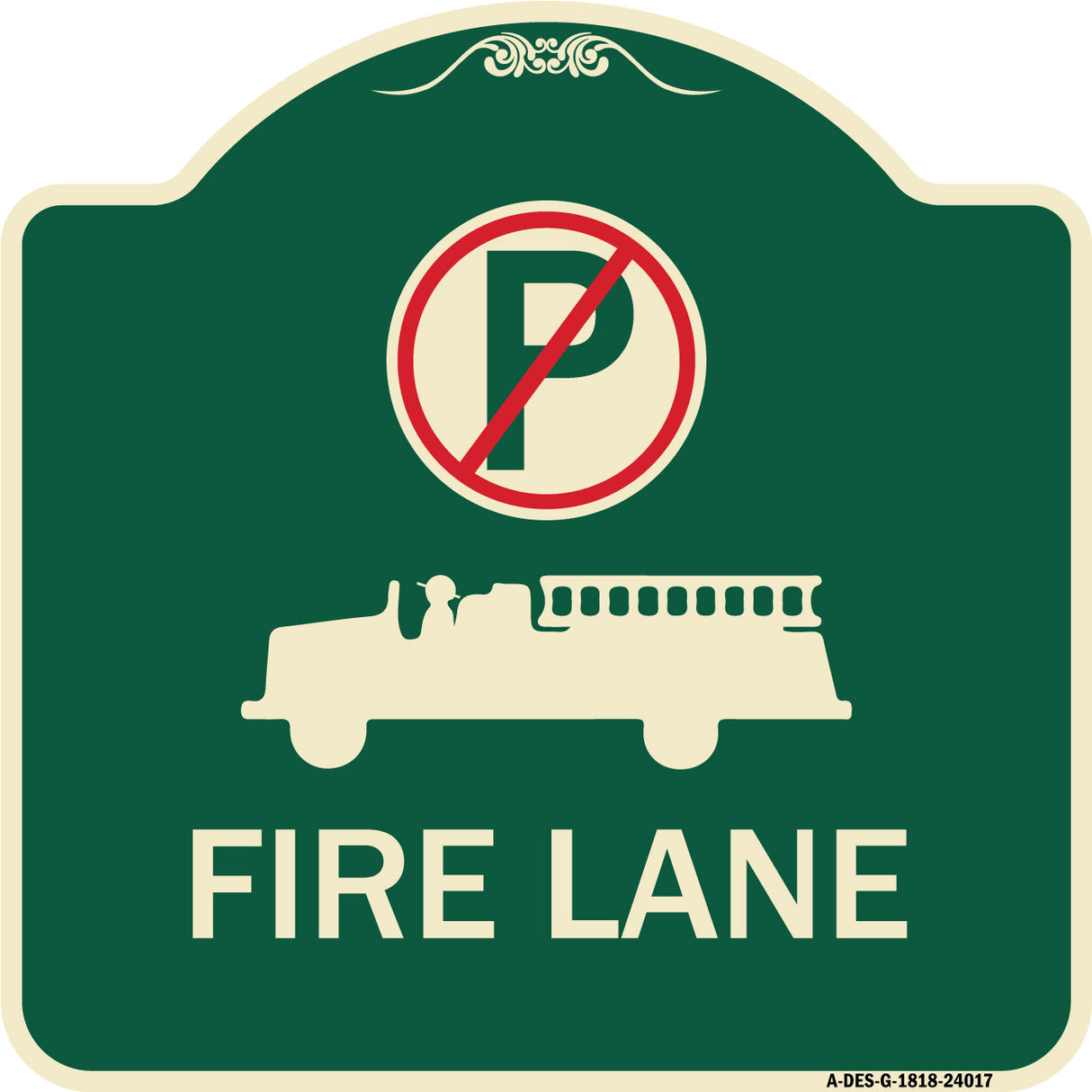 Fire Lane (With No Parking Symbol & Graphic)