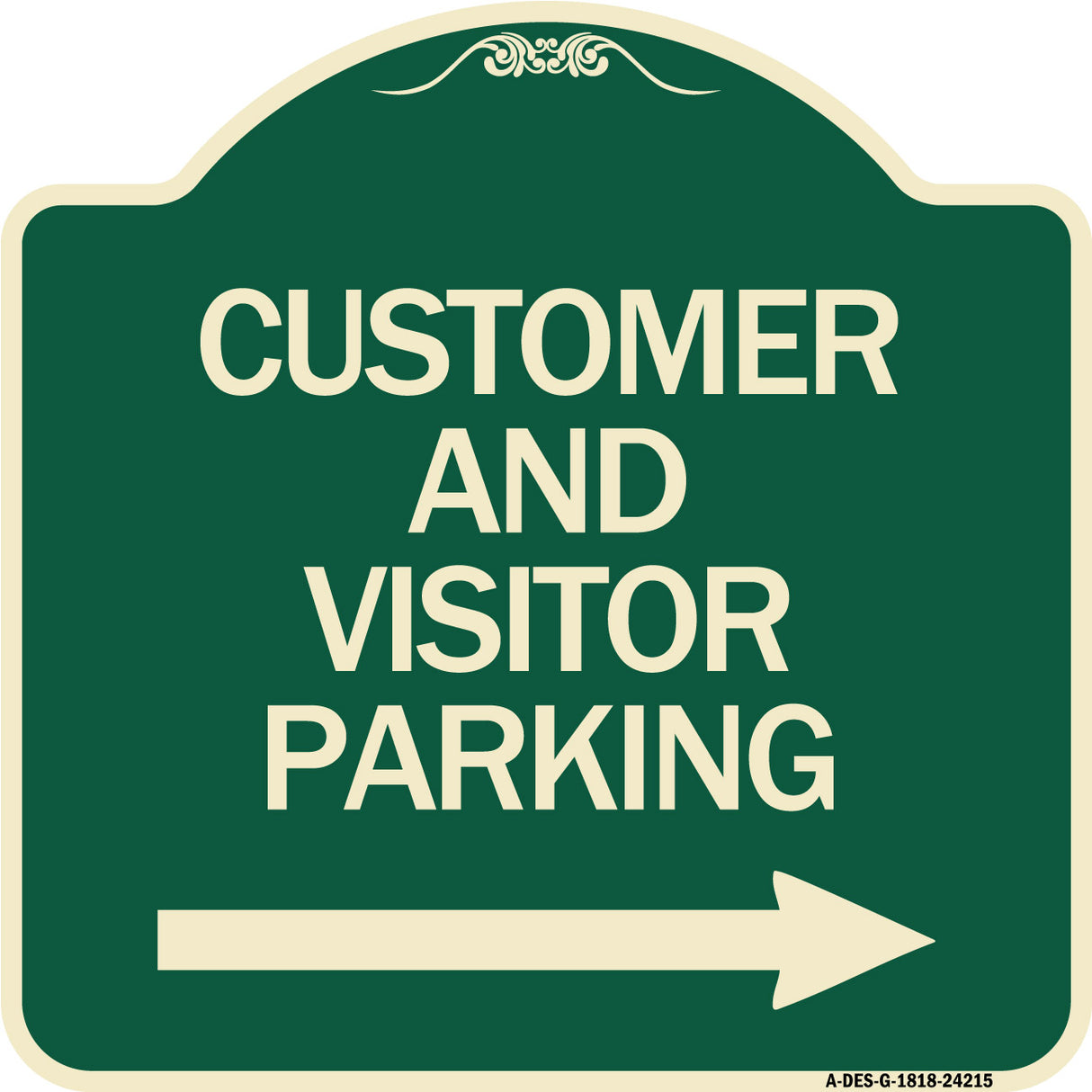 Customer and Visitor Parking (With Right Arrow)