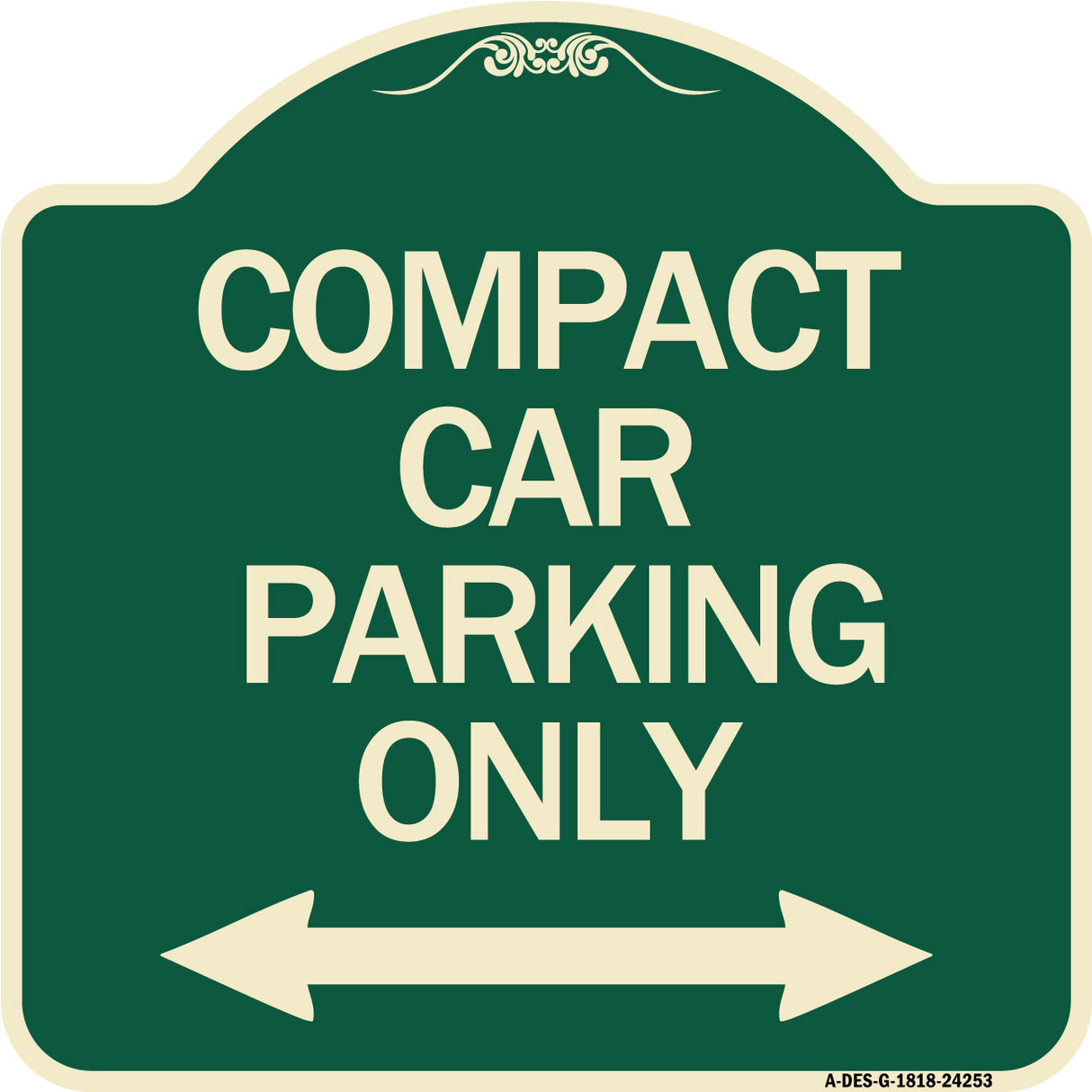 Compact Car Parking Only (With Bidirectional Arrow)
