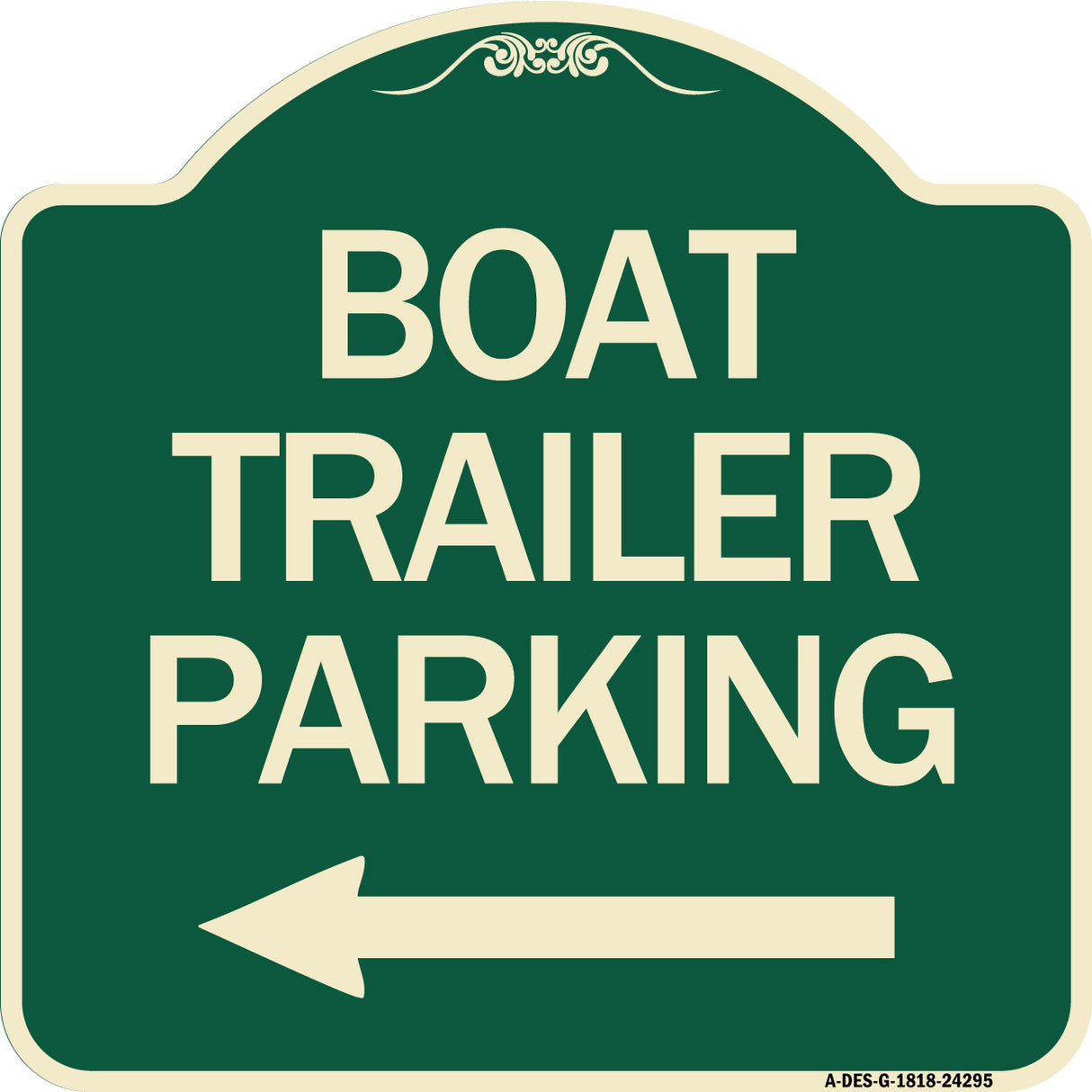 Boat Trailer Parking (With Left Arrow Symbol)