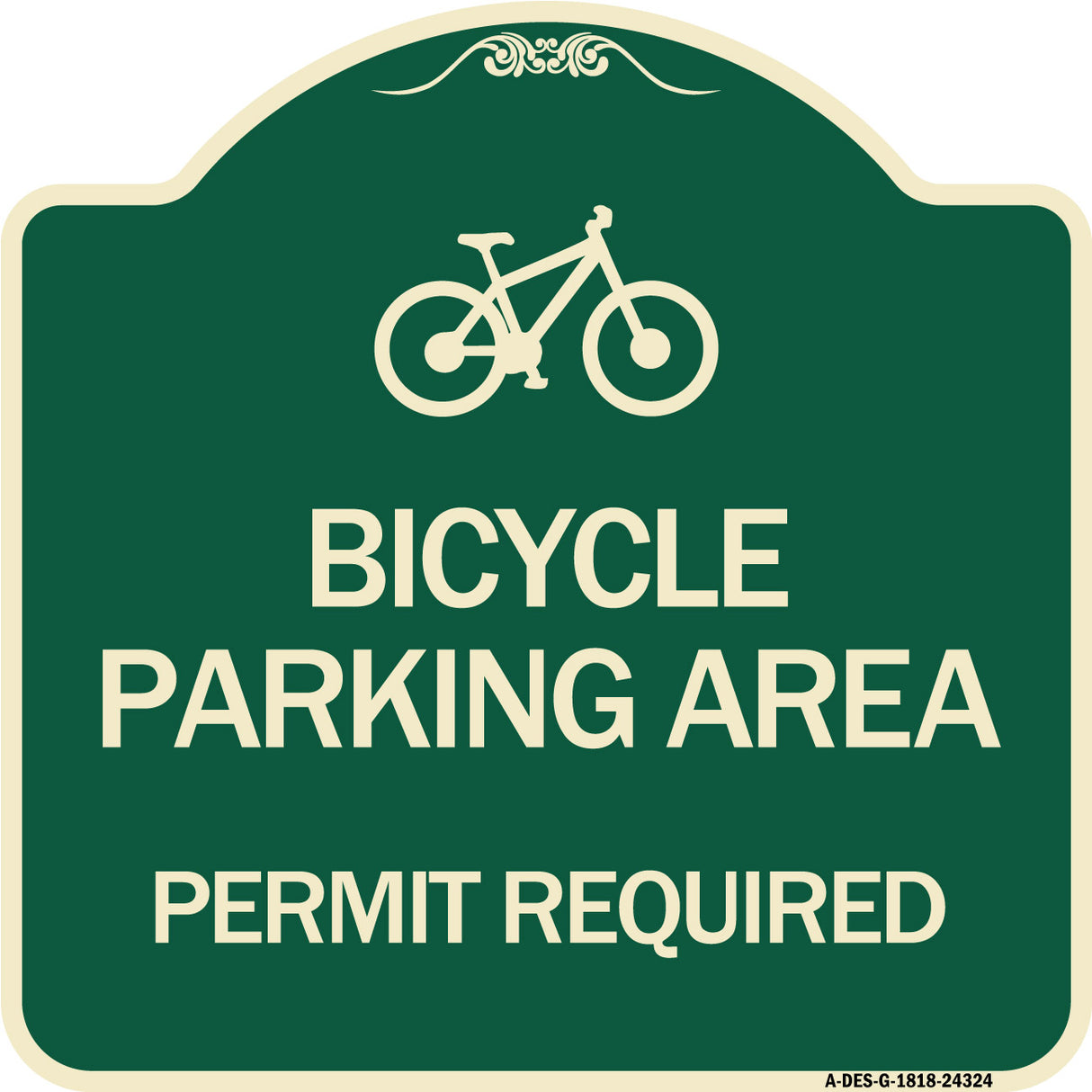 Bicycle Parking Area - Permit Required with Graphic