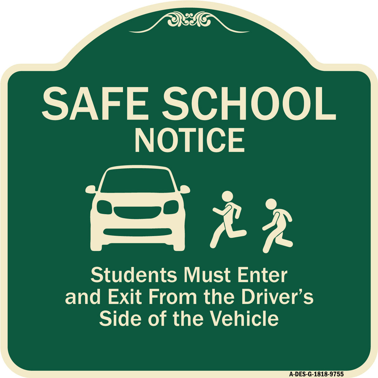 Safe School Notice Students Must Enter And Exit From Driver Side Of The Vehicle