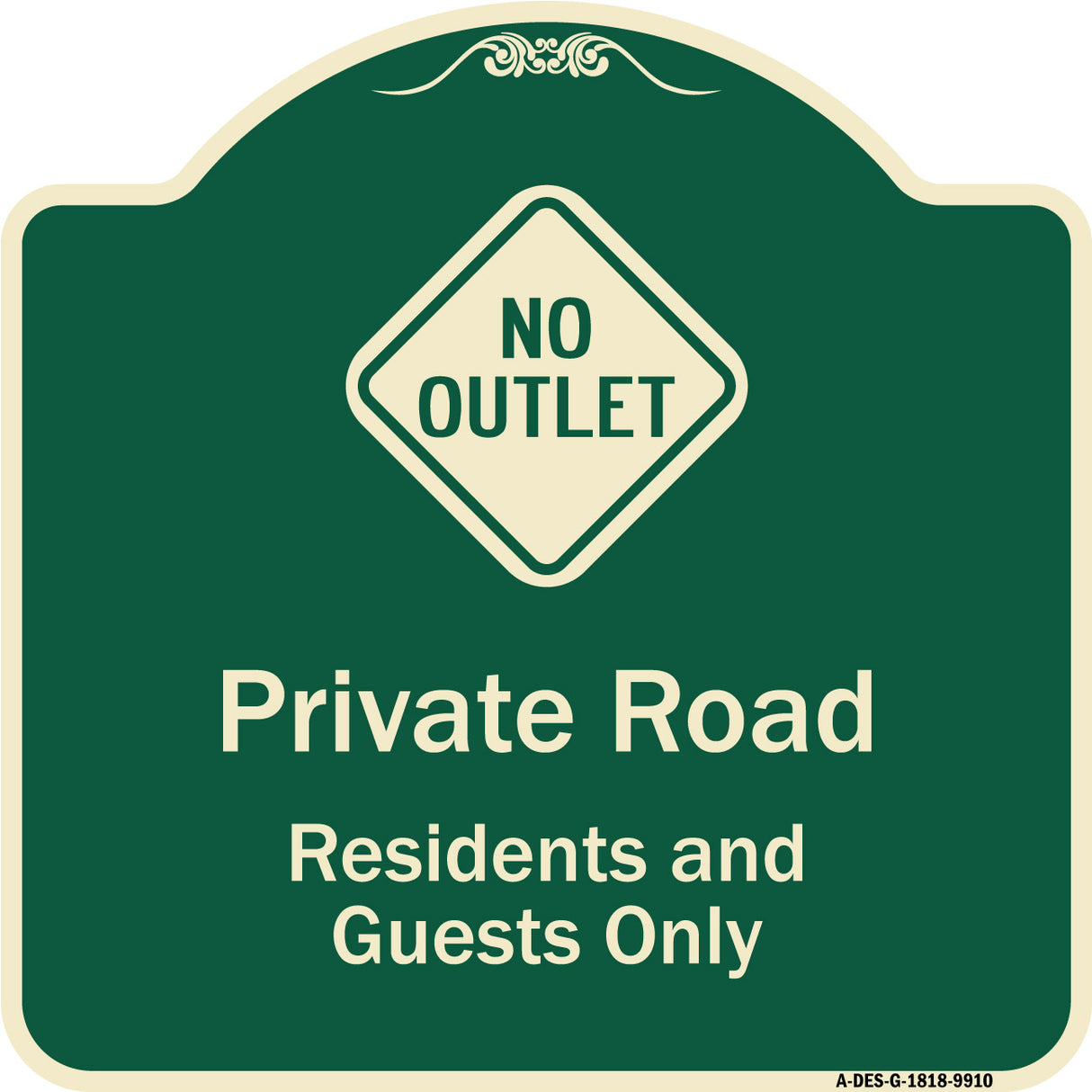 Private Road Residents And Guests Only With No Outlet Symbol