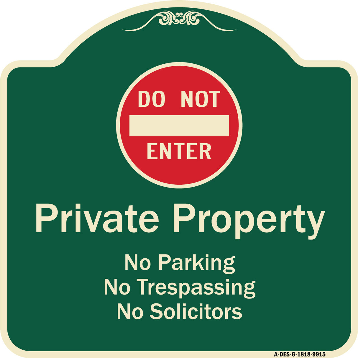 Private Property No Parking Trespassing Or Solicitors With Do Not Enter Symbol
