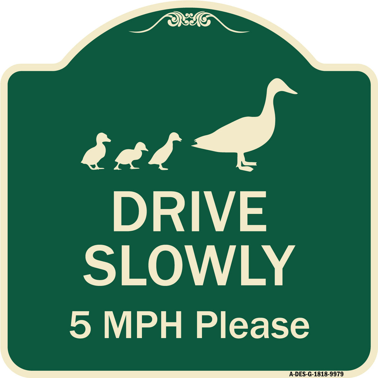 Drive Slowly 5 Mph Please With Duck And Ducklings Walking Graphic